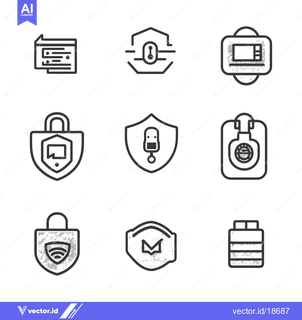 Premium Vector dari A Set of Nine Security and Protection Icons