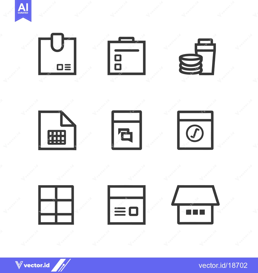 Premium Vector dari A Set of Nine Simple Line Icons for Various Applications