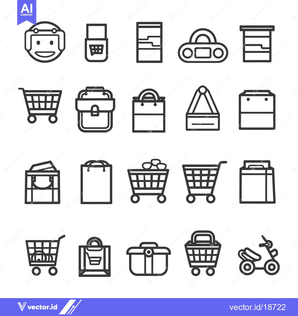 Premium Vector of A Set of Shopping and Delivery Related Line Icons