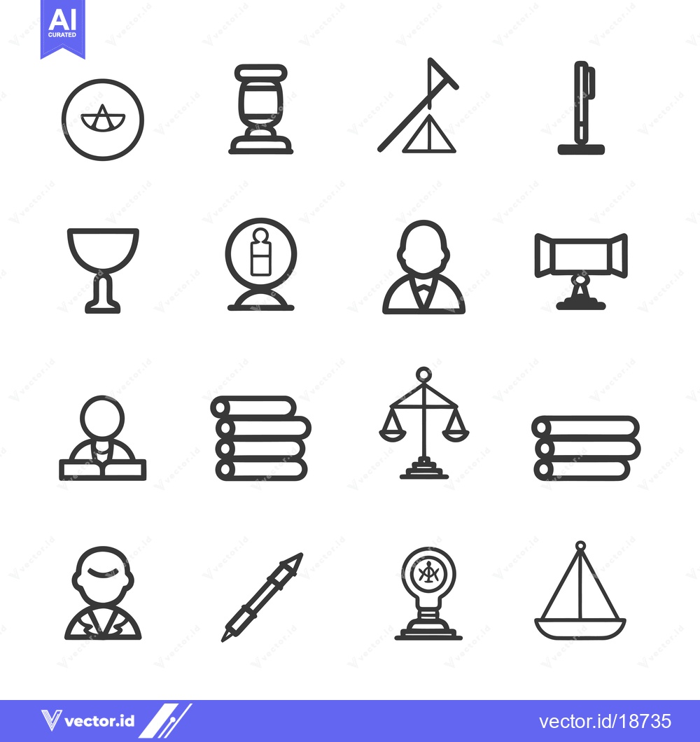 Premium Vector of A Set of Simple Law and Justice Related Line Icons
