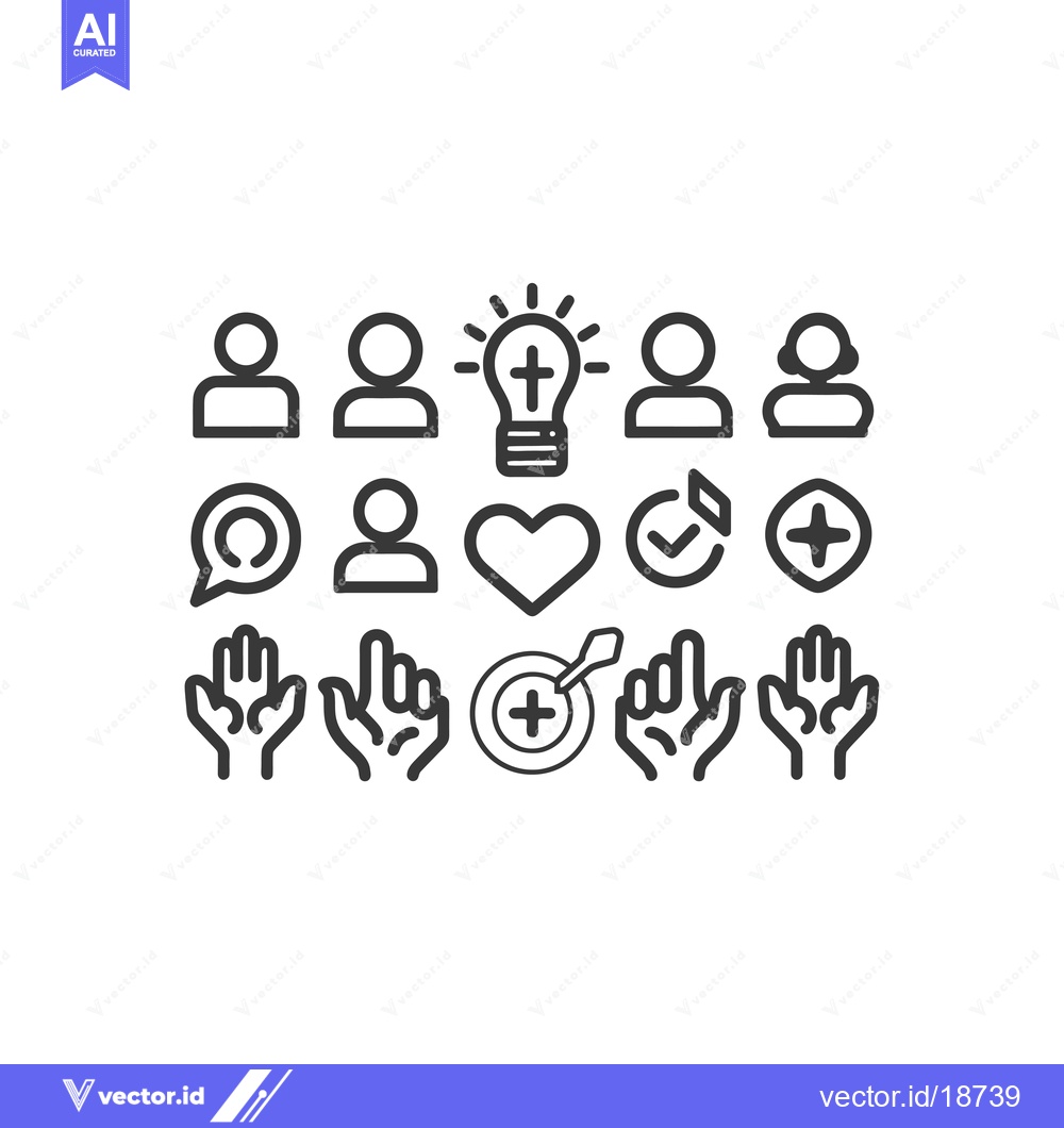 Premium Vector dari A Set of Simple Line Icons Depicting Christian Themed Concepts