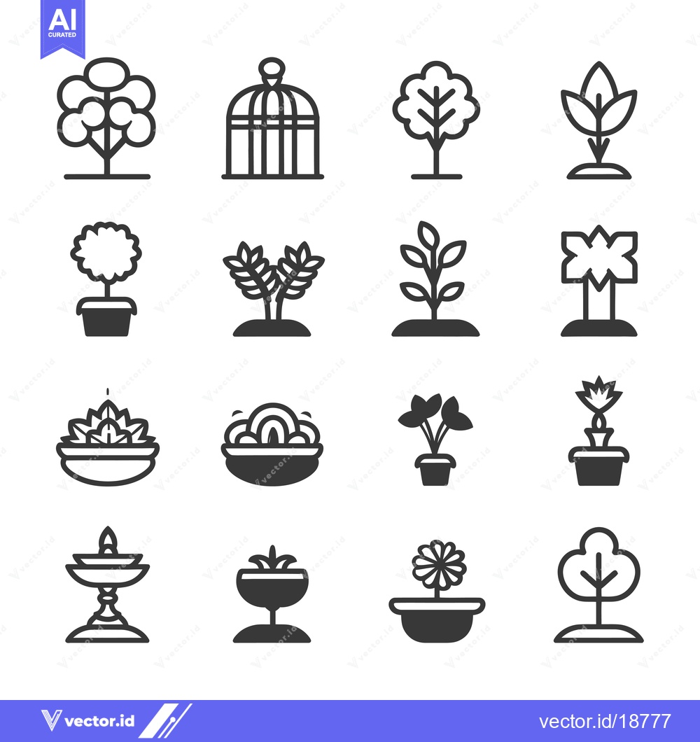 Premium Vector of A Set of Sixteen Black and White Line Drawings Depicting Various Types