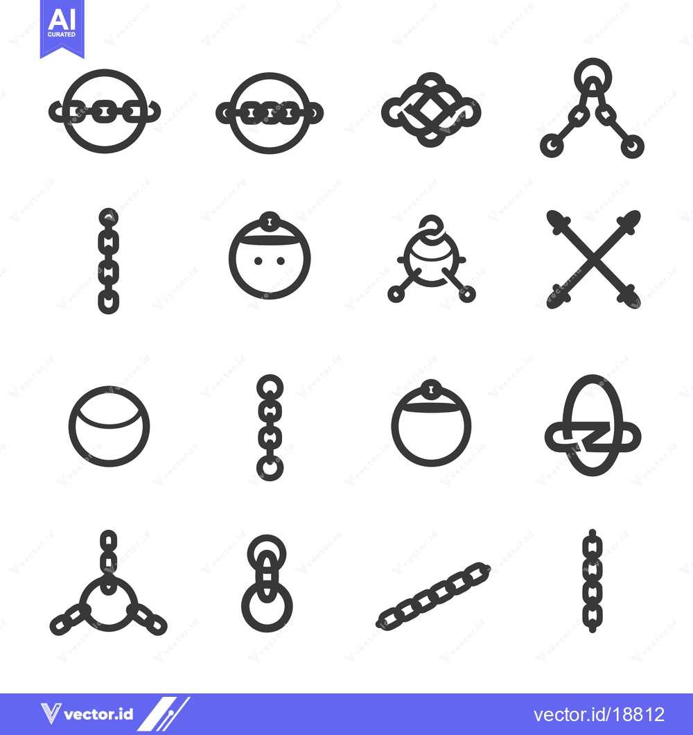 Premium Vector of A set of sixteen chain icons in a minimalist style