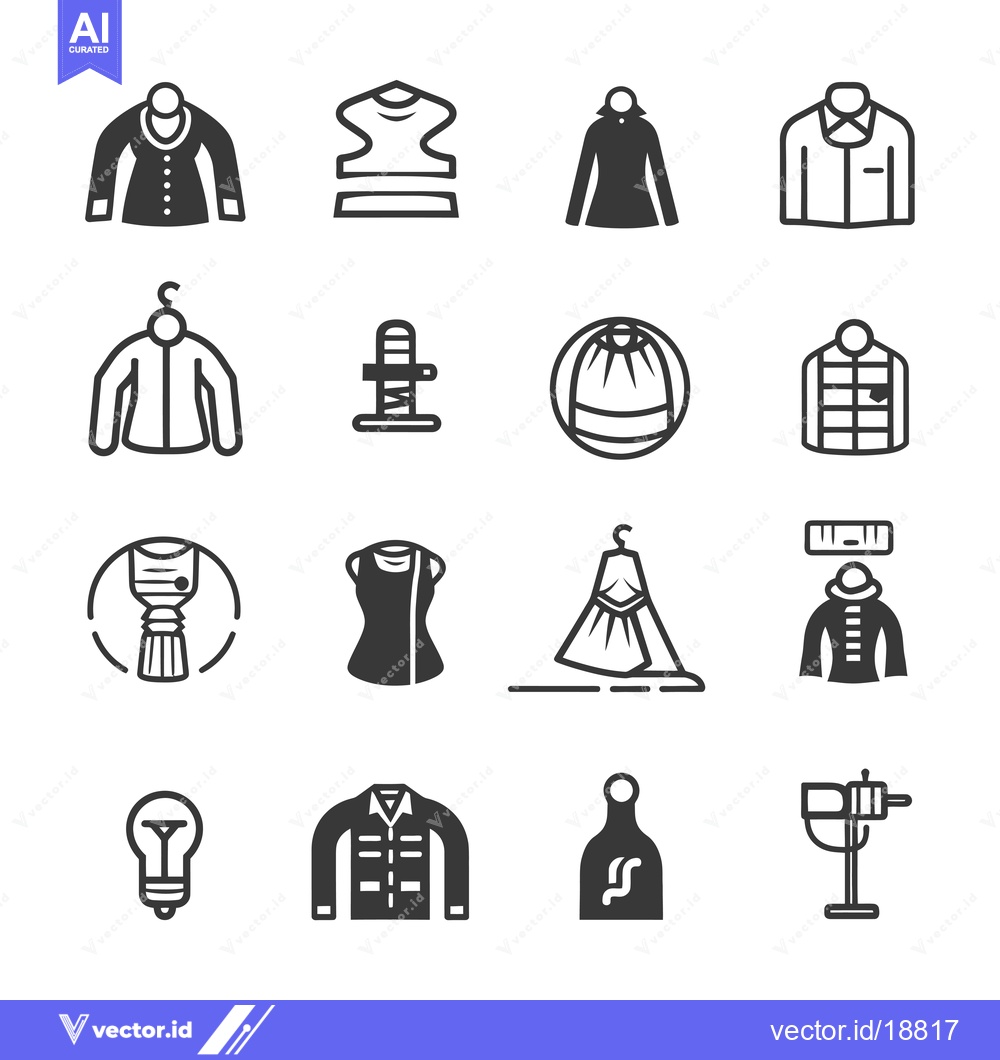 Premium Vector dari A Set of Sixteen Clothing and Fashion-Related Icons