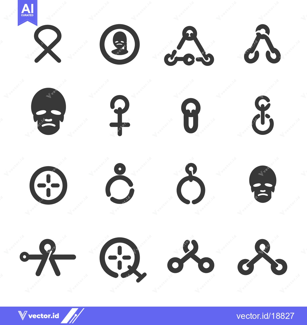 Premium Vector of A Set of Sixteen Geometric Shapes and Symbols