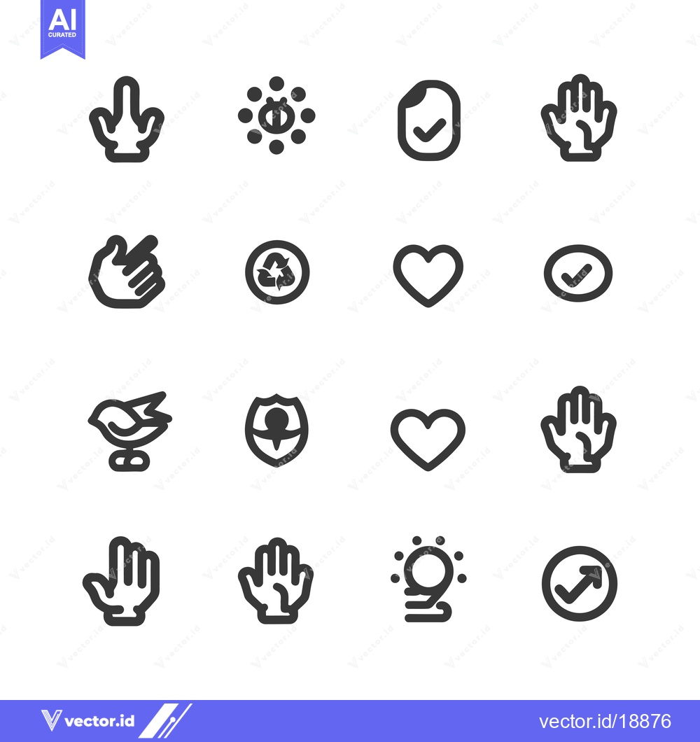 Premium Vector dari A Set of Sixteen Simple Black and White Icons Representing Various Con