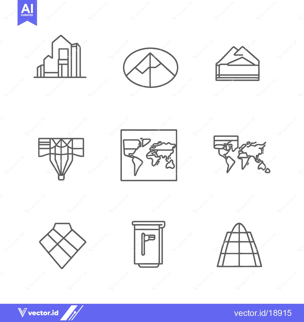Premium Vector dari A Set of Travel and Destination Line Icons