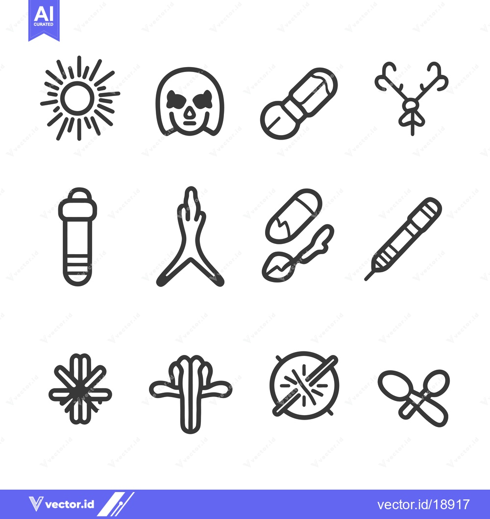Premium Vector dari A Set of Twelve Abstract Line Drawings