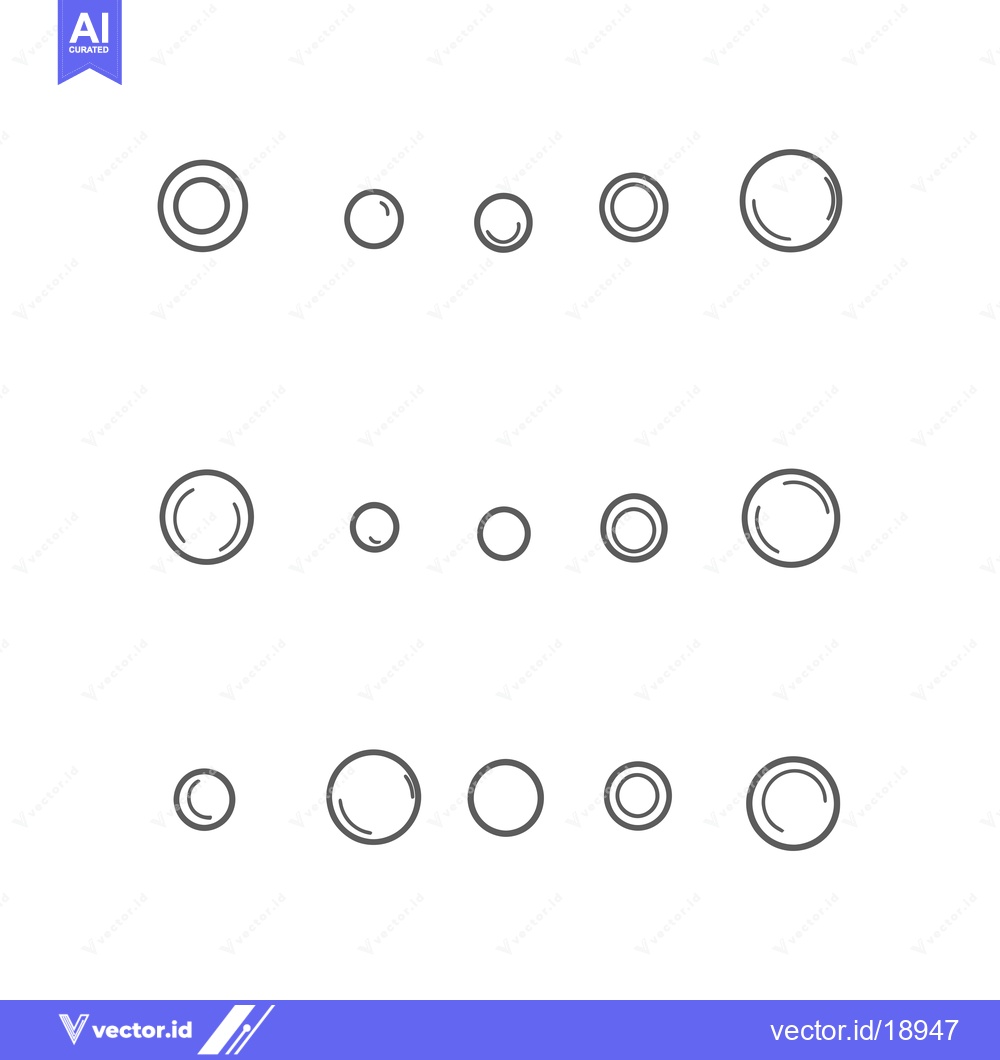 Premium Vector of A set of twelve grey outlined circles, arranged in three rows of four,