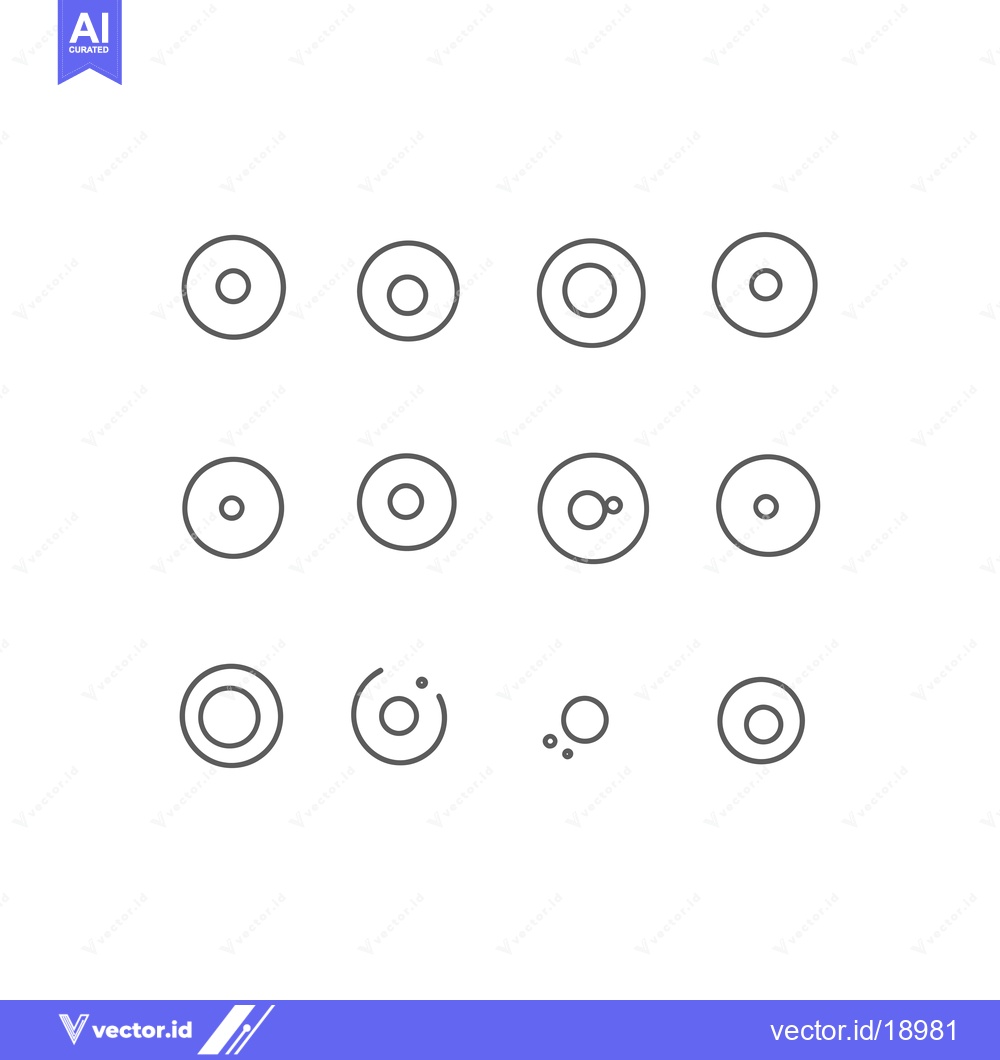Premium Vector of A set of twelve simple circle line icons with variations