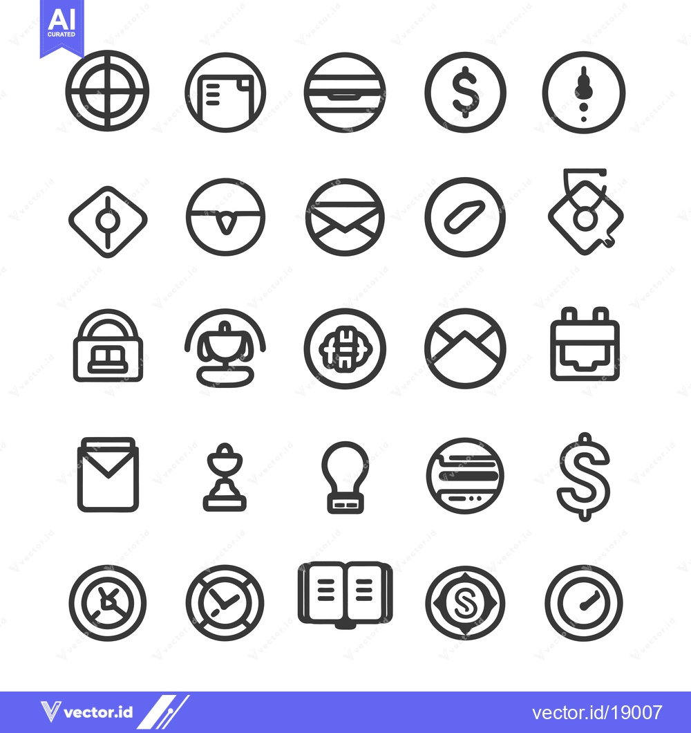 Premium Vector dari A Set of Twenty-Five Line Icons Depicting Various Concepts