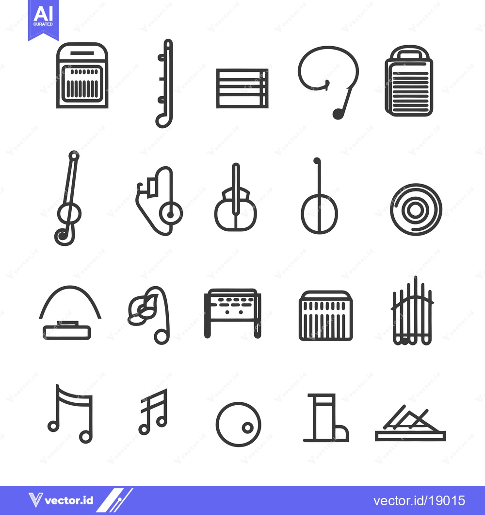 Premium Vector of A Set of Twenty Musical Instrument Icons