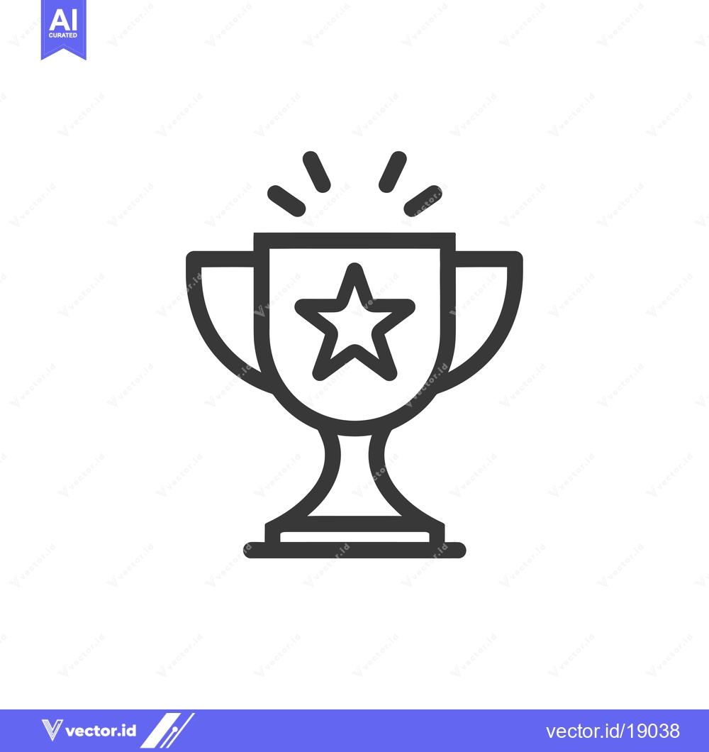 Premium Vector dari A Shining Trophy with a Star Inside