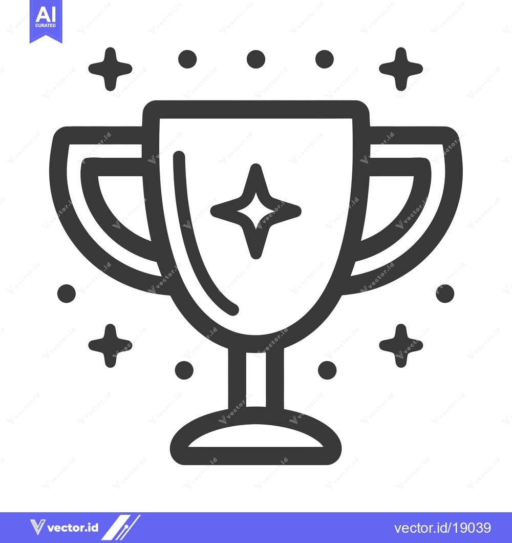 Premium Vector dari A Shining Trophy with a Star on Top