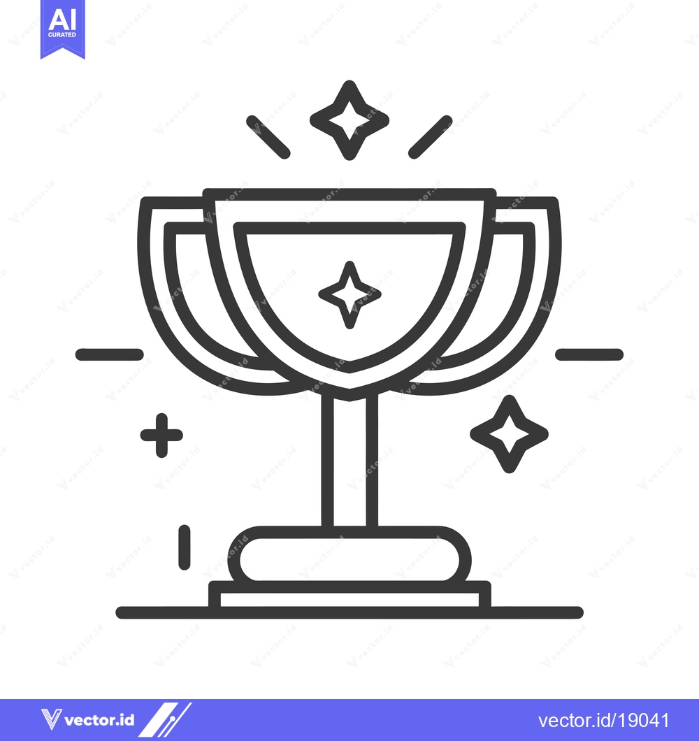 Premium Vector dari A Shiny Trophy With Stars and a Pedestal Base