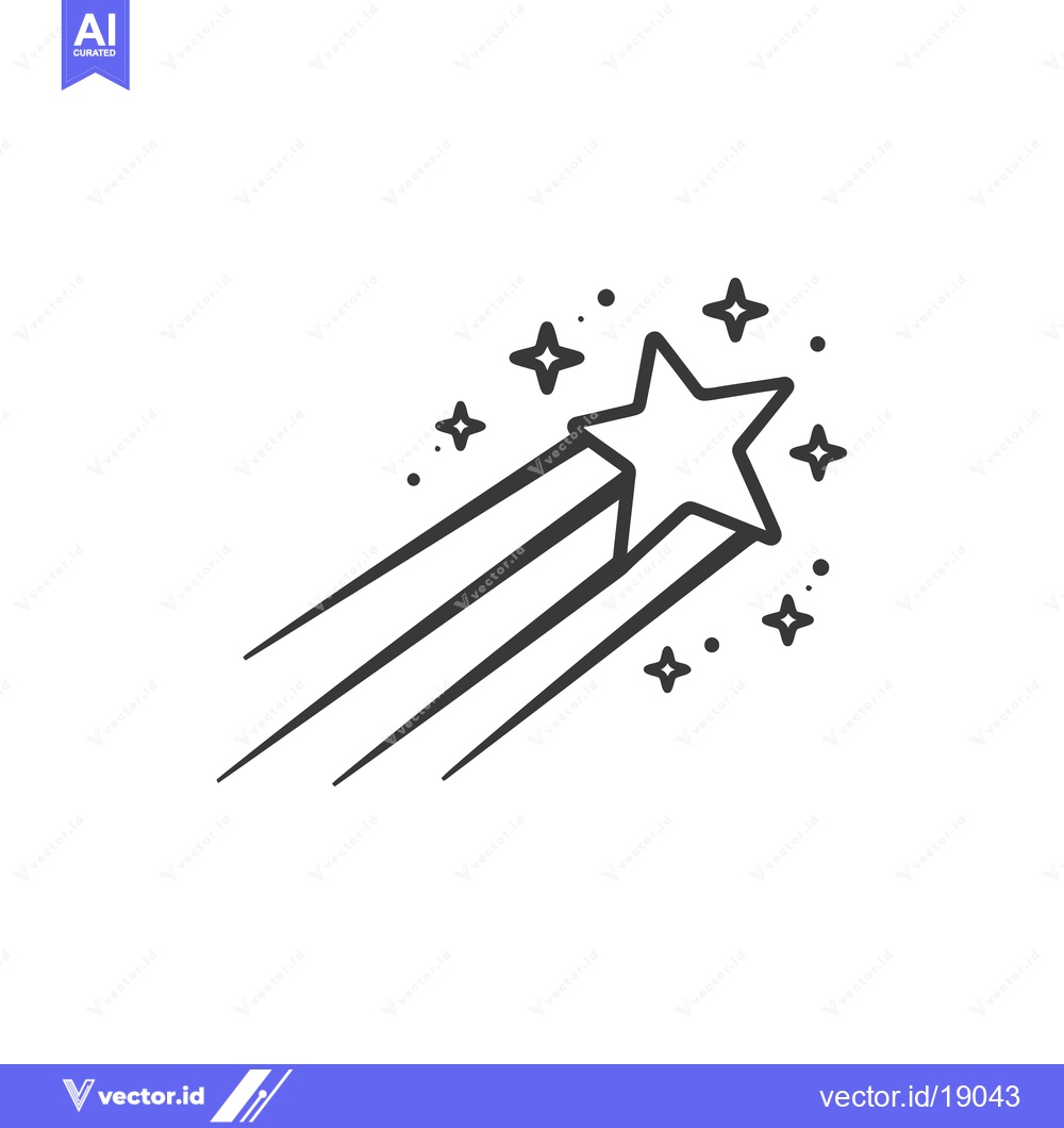 Premium Vector dari A Shooting Star with a Trail and Smaller Stars Around It