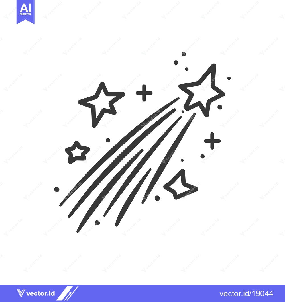 Premium Vector dari A Shooting Star with Tail and Surrounding Stars