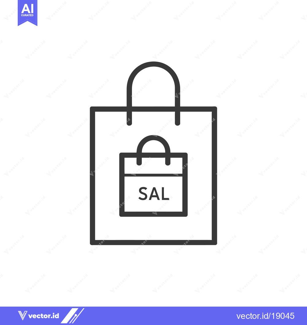 Premium Vector dari A Shopping Bag with a Sale Tag Icon