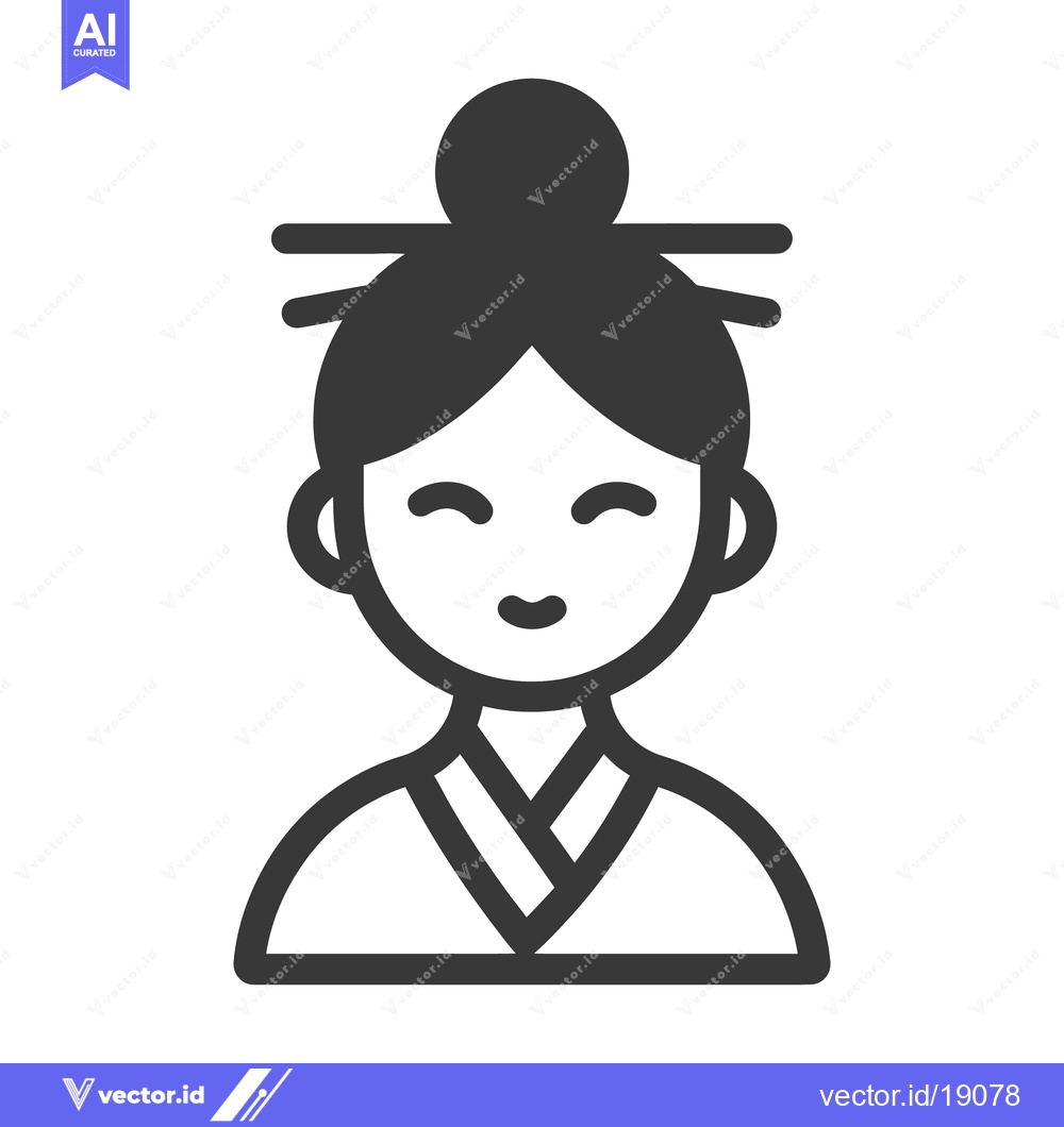 Premium Vector of Simple drawing of a female figure wearing traditional attire