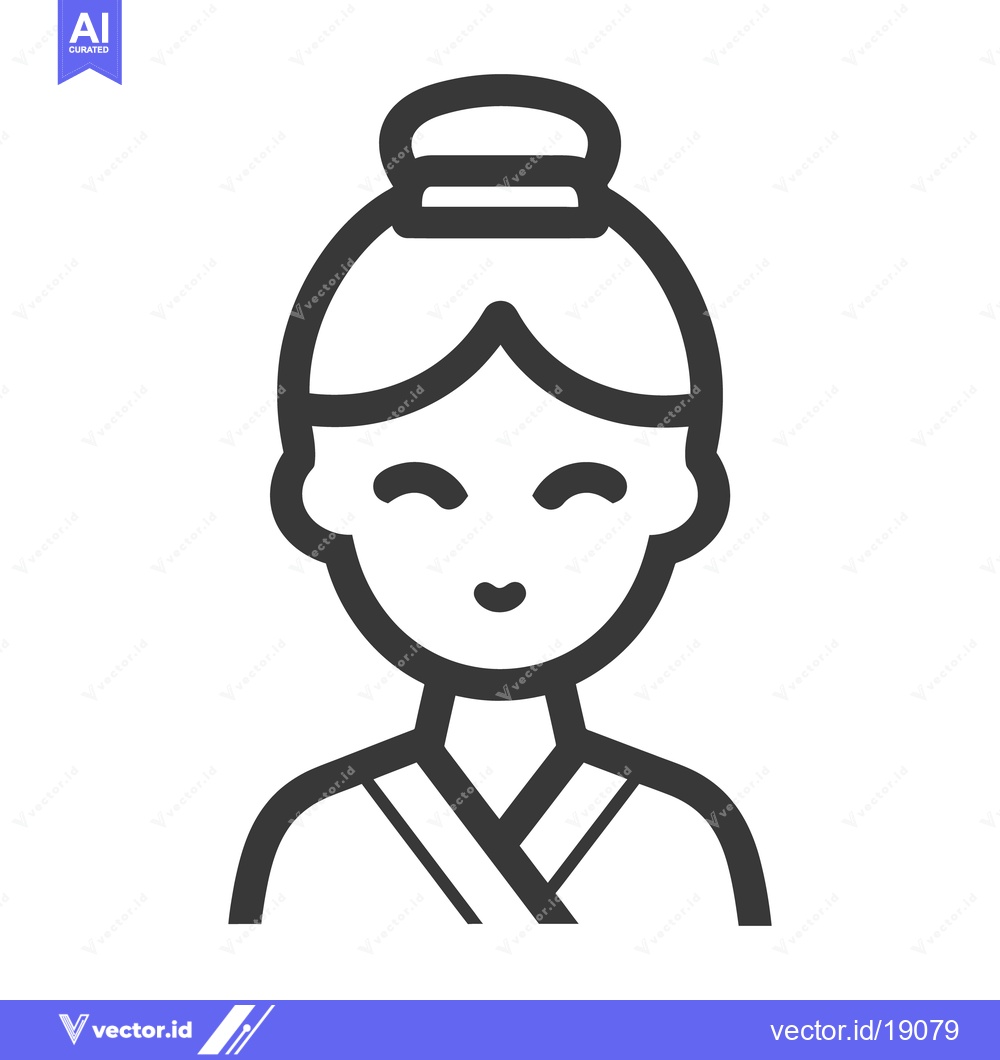 Premium Vector dari An illustration depicts a woman with her hair tied up