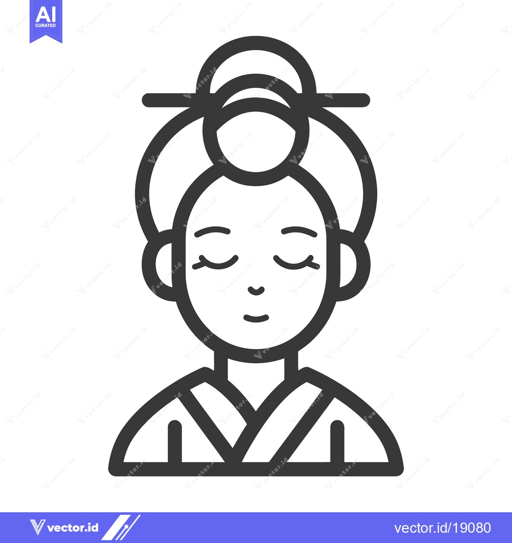 Premium Vector dari A stylised illustration of a woman wearing traditional headwear