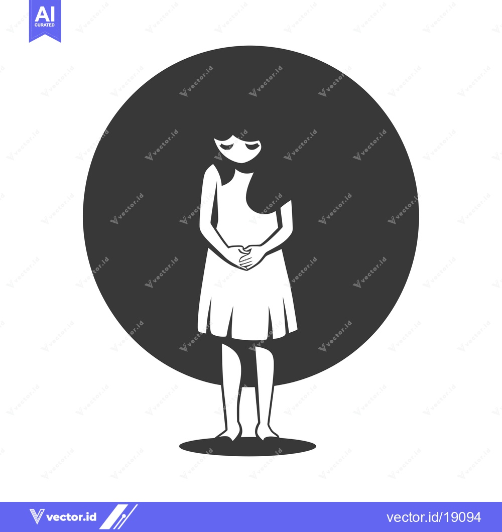 Premium Vector of A Silhouetted Girl Standing in a Circle