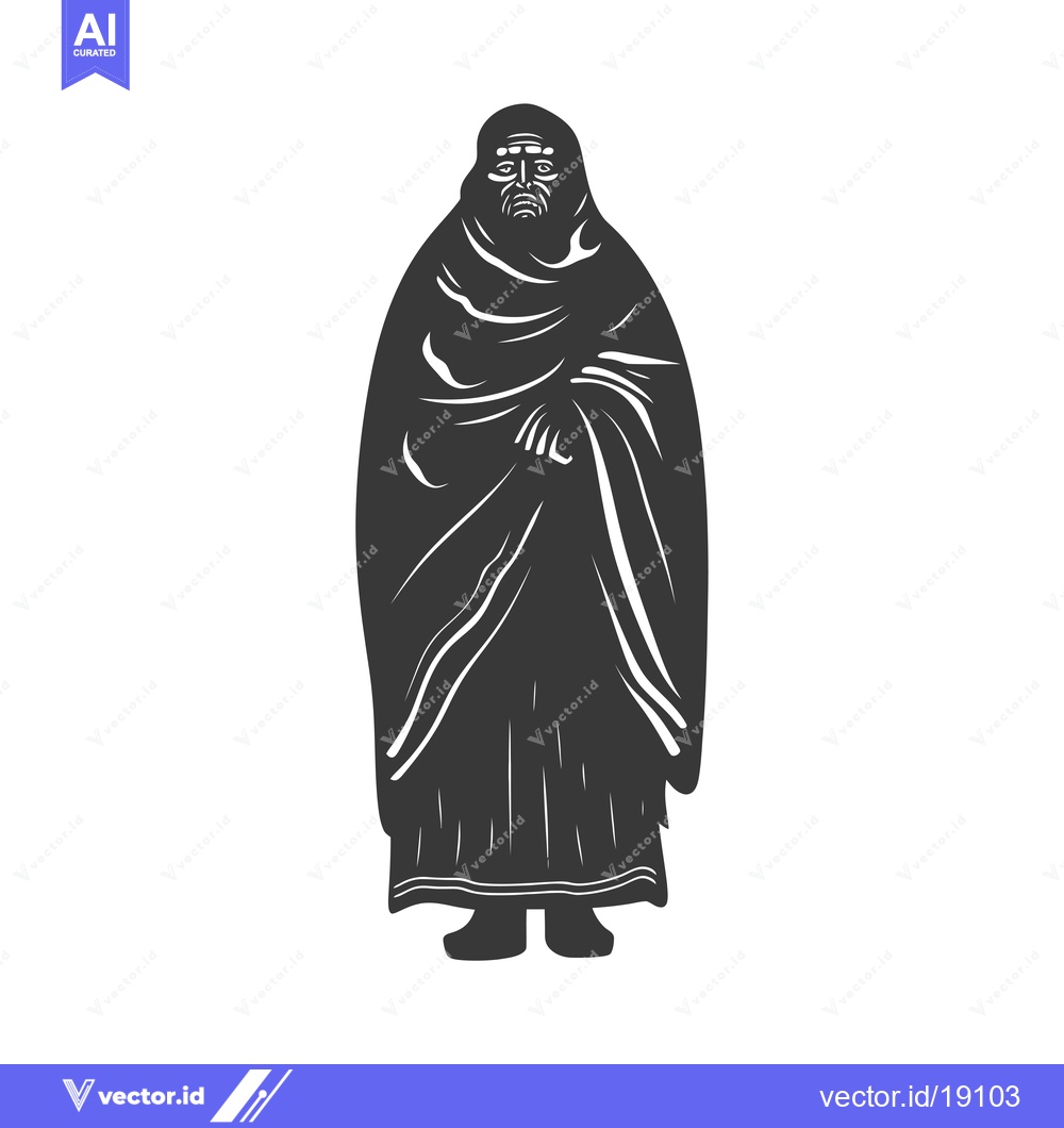 Premium Vector of A Silhouetted Man Wearing Traditional Arab Clothing