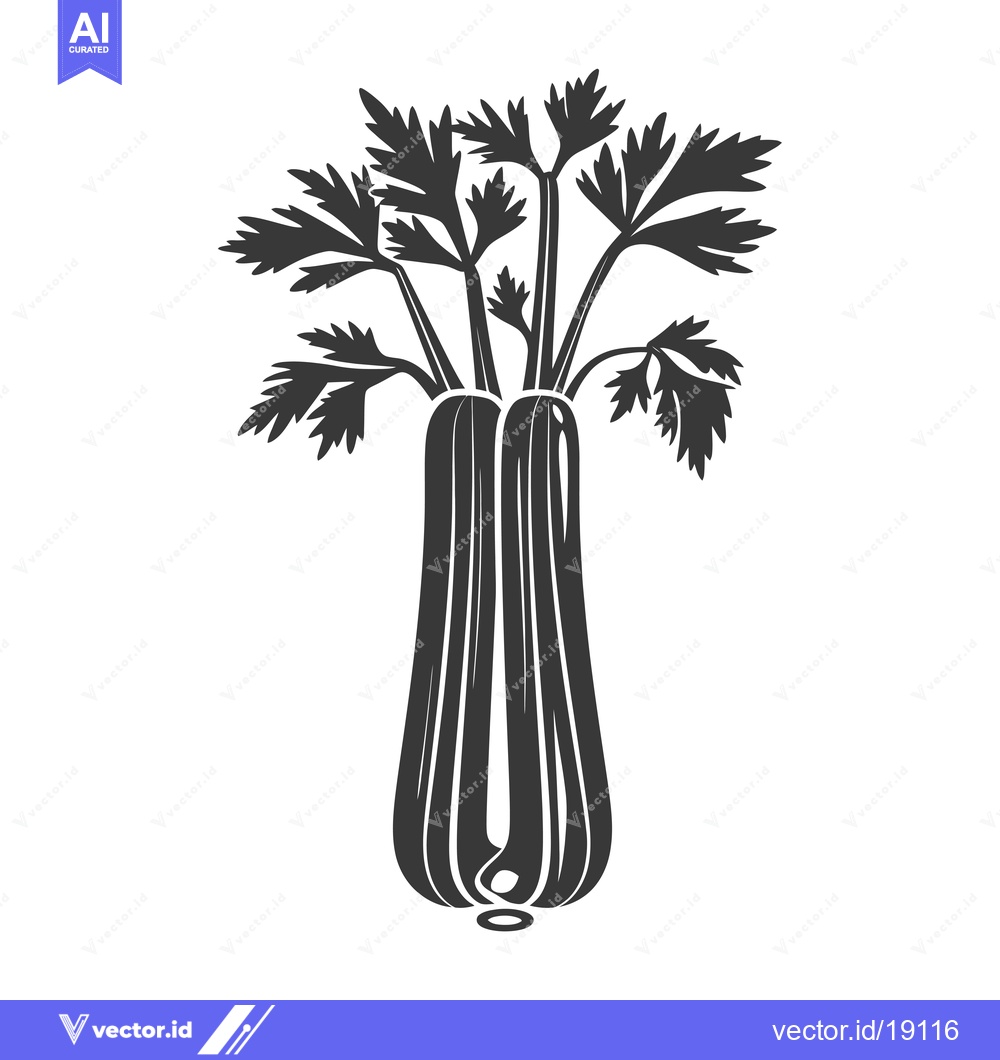 Premium Vector of A Silhouette of a Bunch of Celery