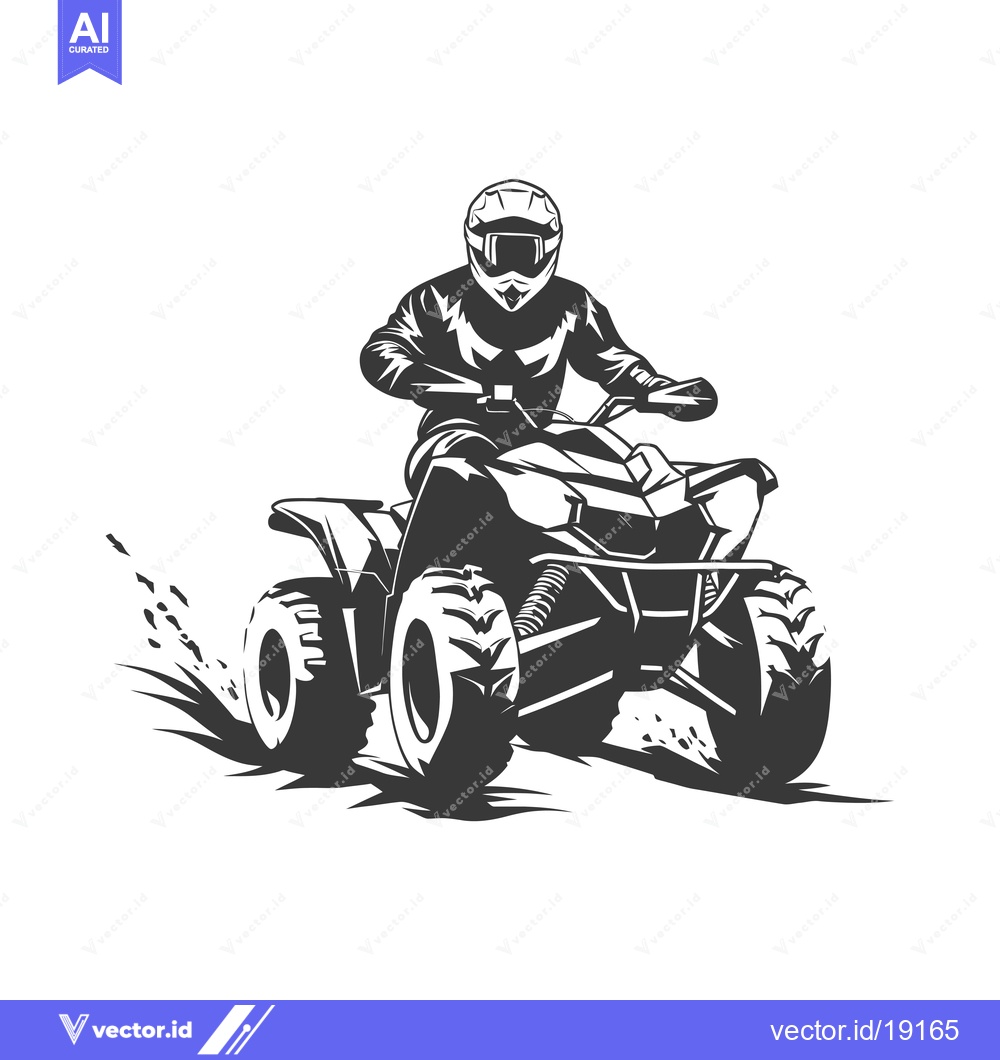Premium Vector dari A Silhouette of a Person Riding an ATV