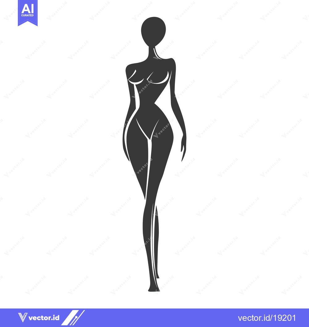 Premium Vector of A Silhouette of a Woman in a Simple Pose