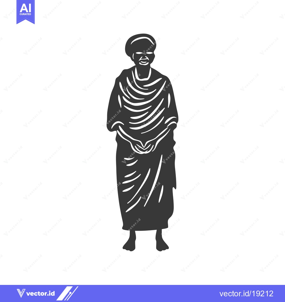 Premium Vector dari A silhouette of a woman standing with her hands clasped in front of he