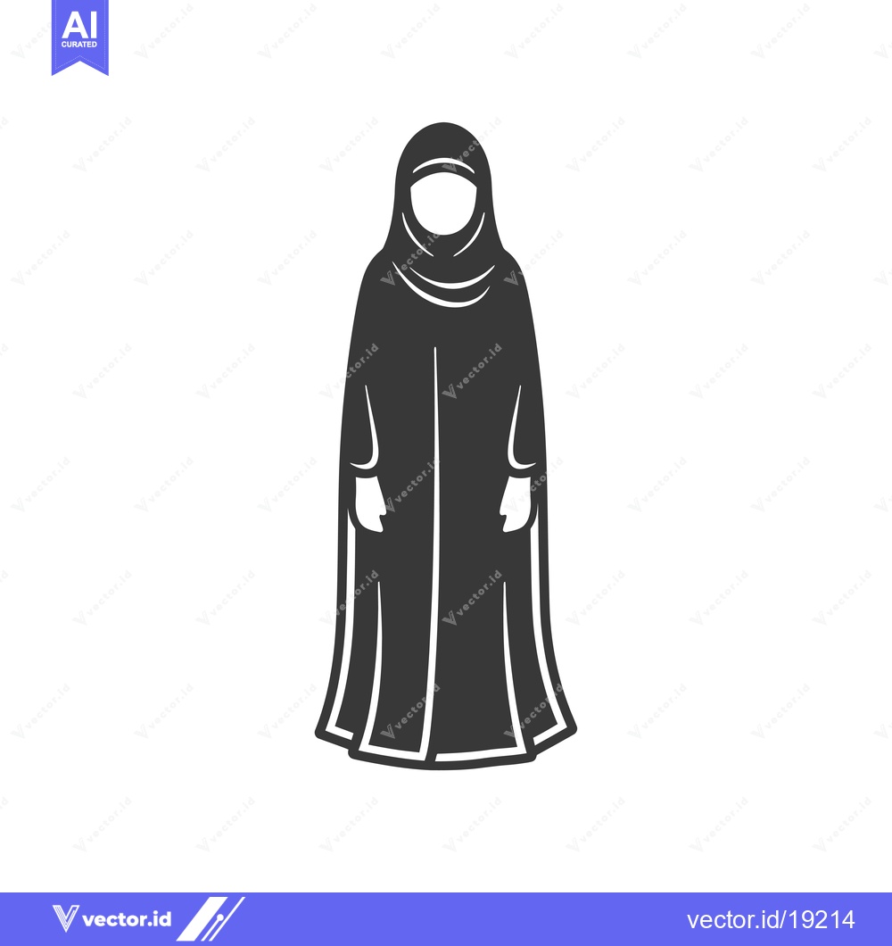 Premium Vector dari A Silhouette of a Woman Wearing a Hijab
