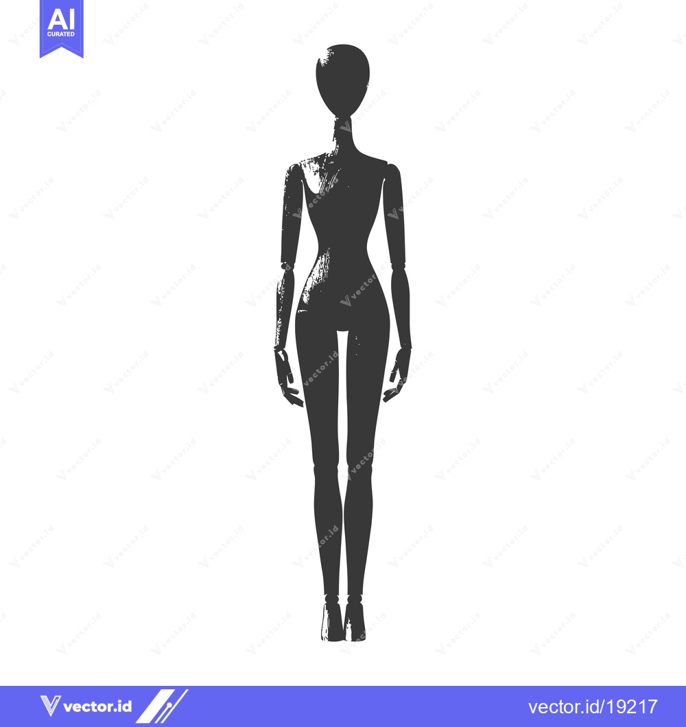 Premium Vector dari A Silhouette of a Wooden Fashion Mannequin