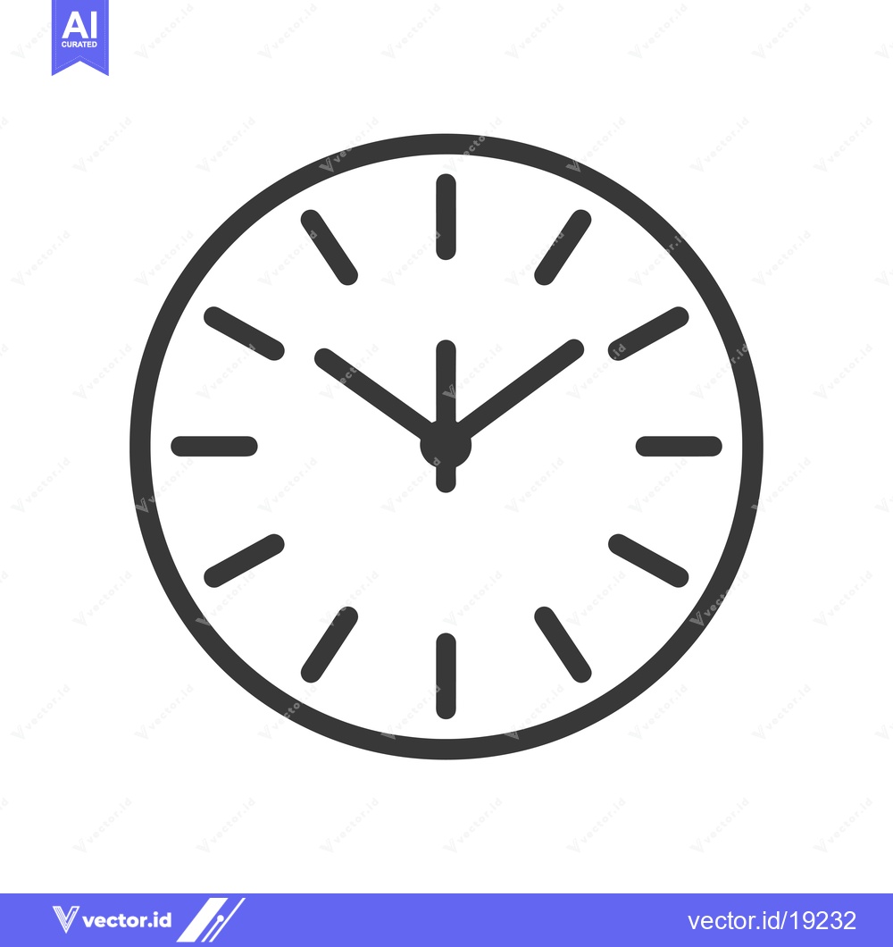 Premium Vector dari A Simple Black and White Clock Face Illustration