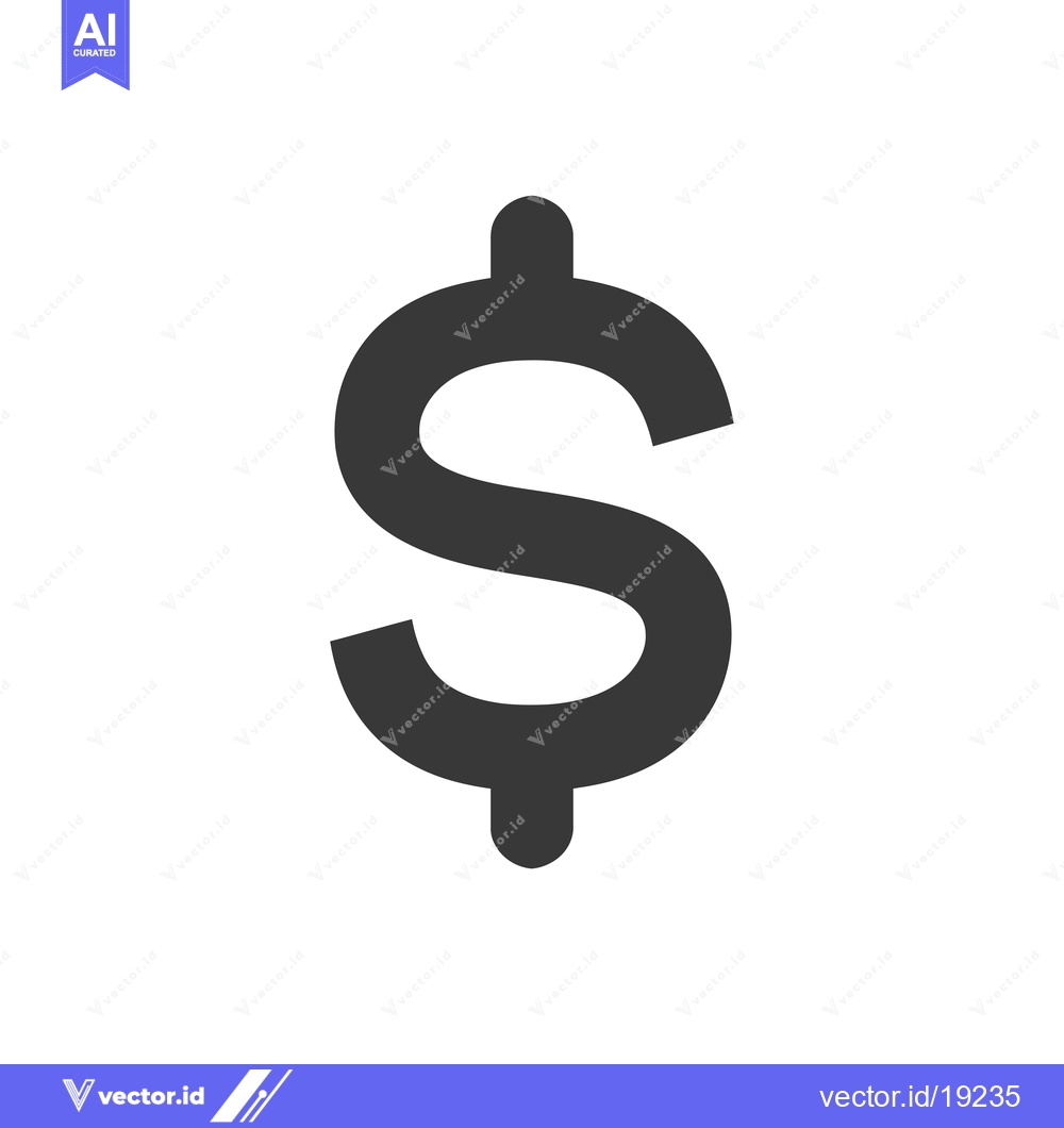 Premium Vector dari A Simple Black and White Dollar Sign Icon