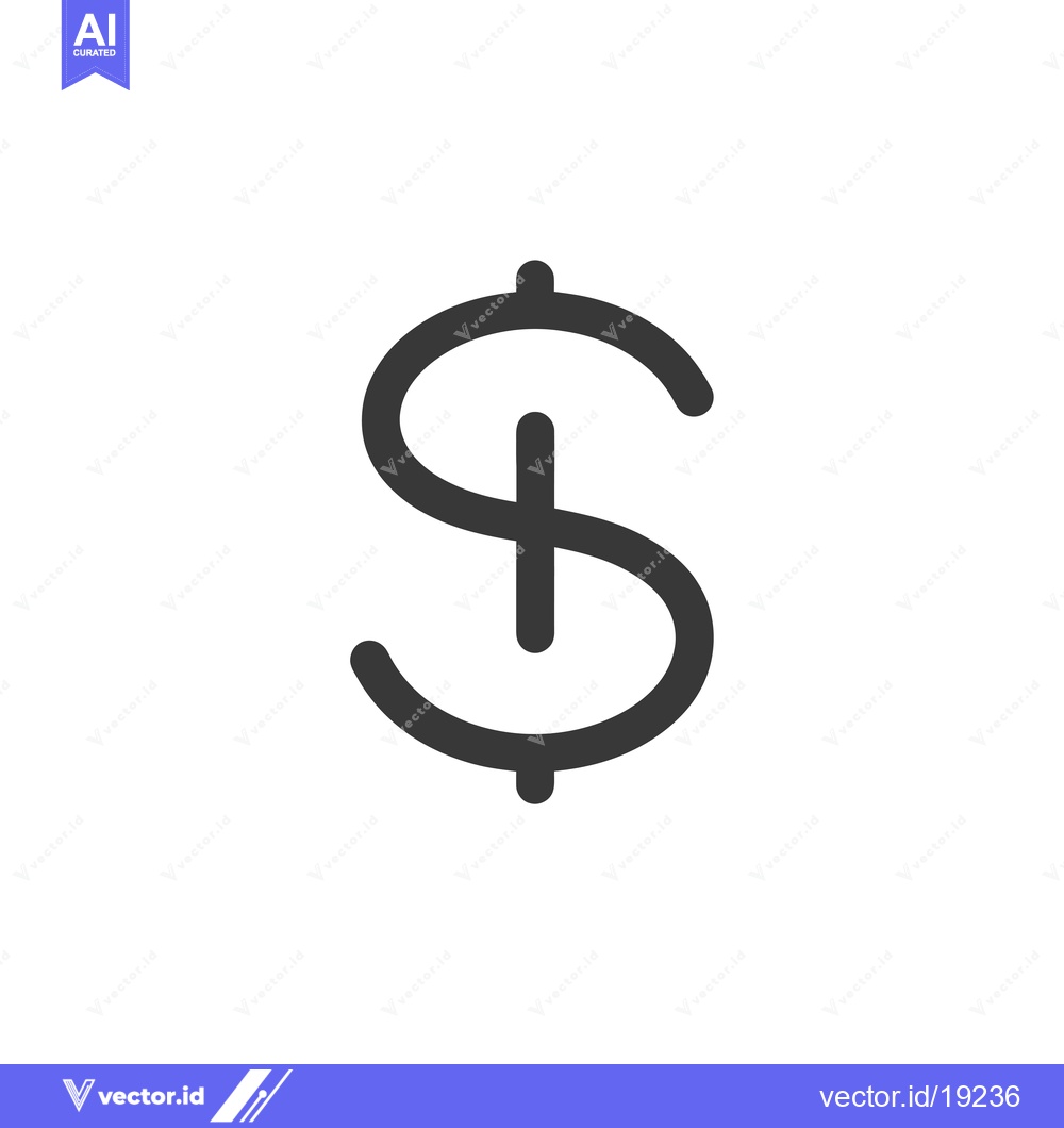Premium Vector dari A Simple Black and White Dollar Sign Icon