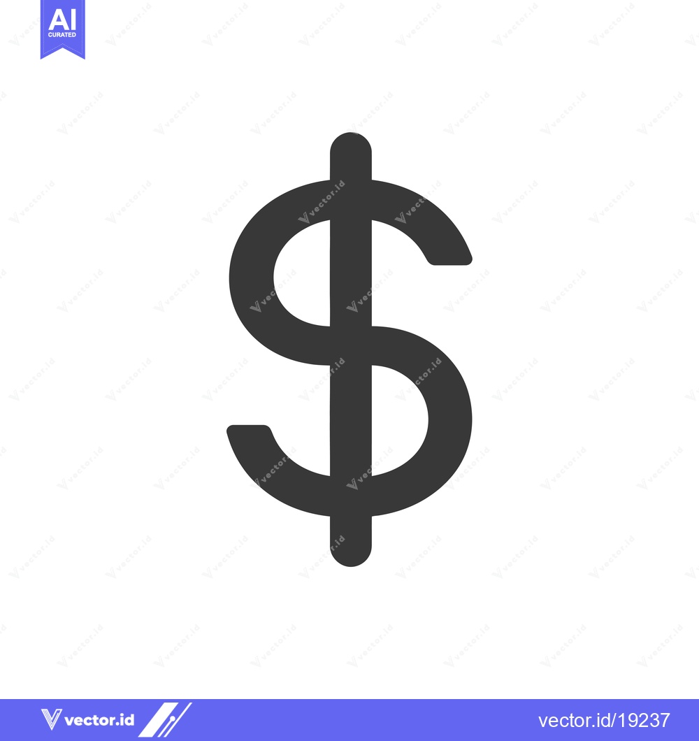 Premium Vector of A simple black and white dollar sign icon.