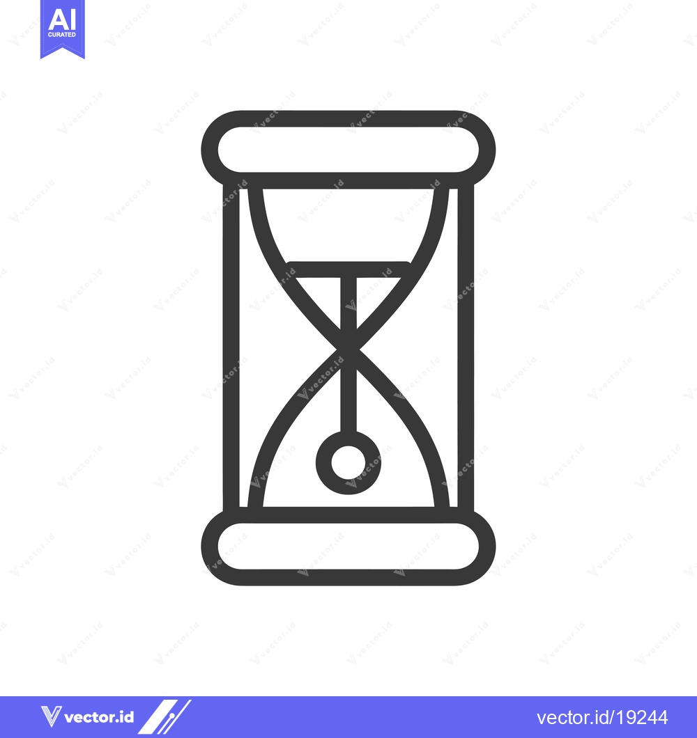 Premium Vector of A simple black and white hourglass line drawing