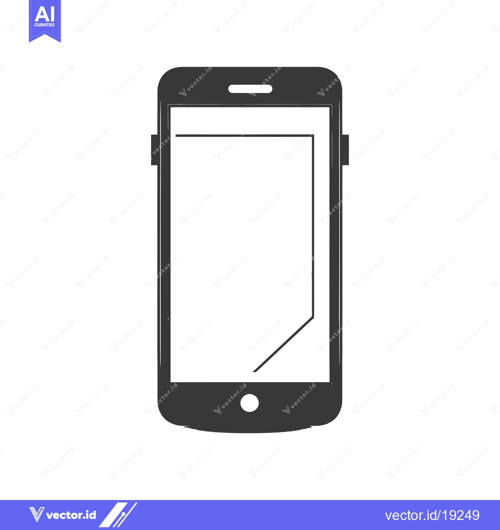 Premium Vector of A Simple Black and White Icon Depicting a Smartphone
