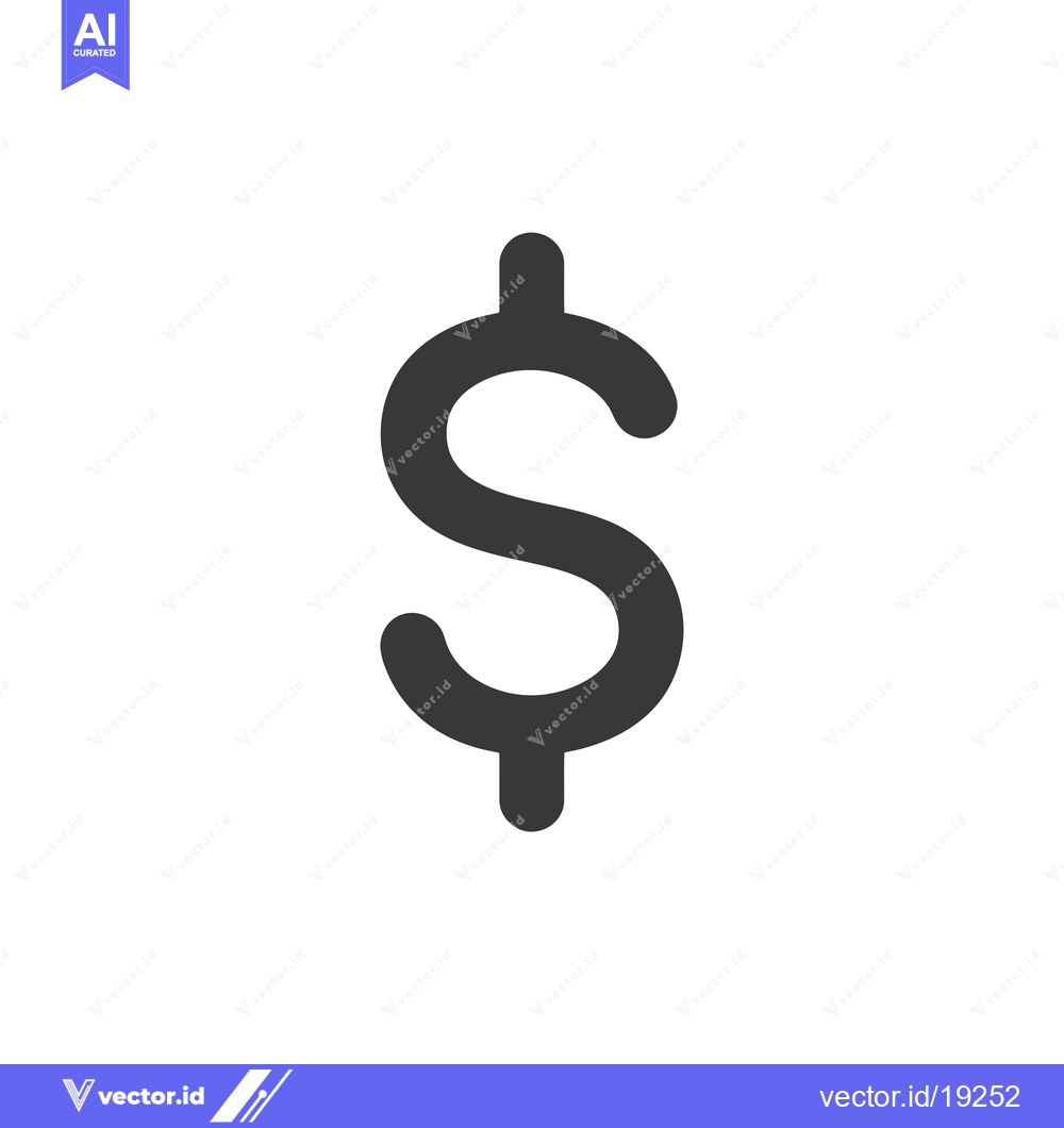 Premium Vector dari A simple black and white icon depicting the US dollar symbol