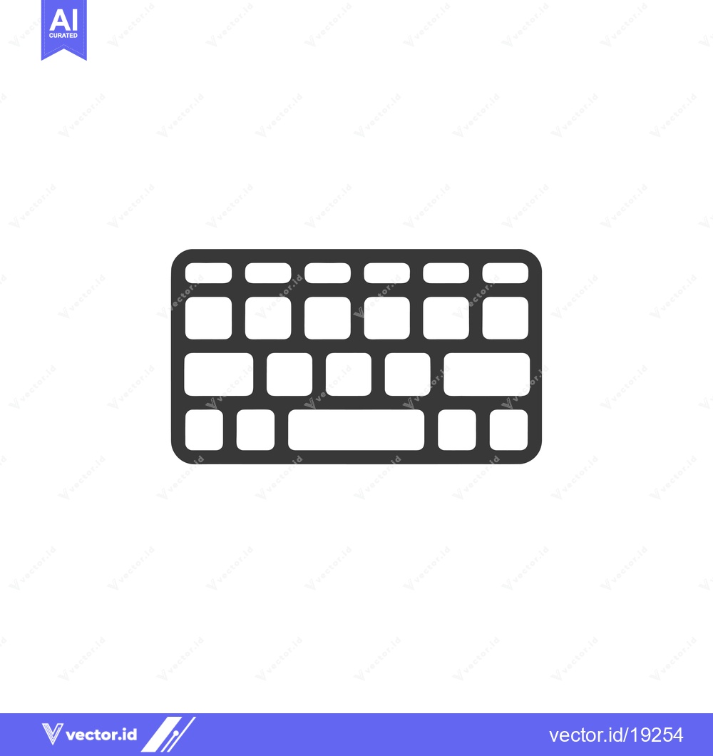 Premium Vector dari A Simple Black and White Icon of a Keyboard
