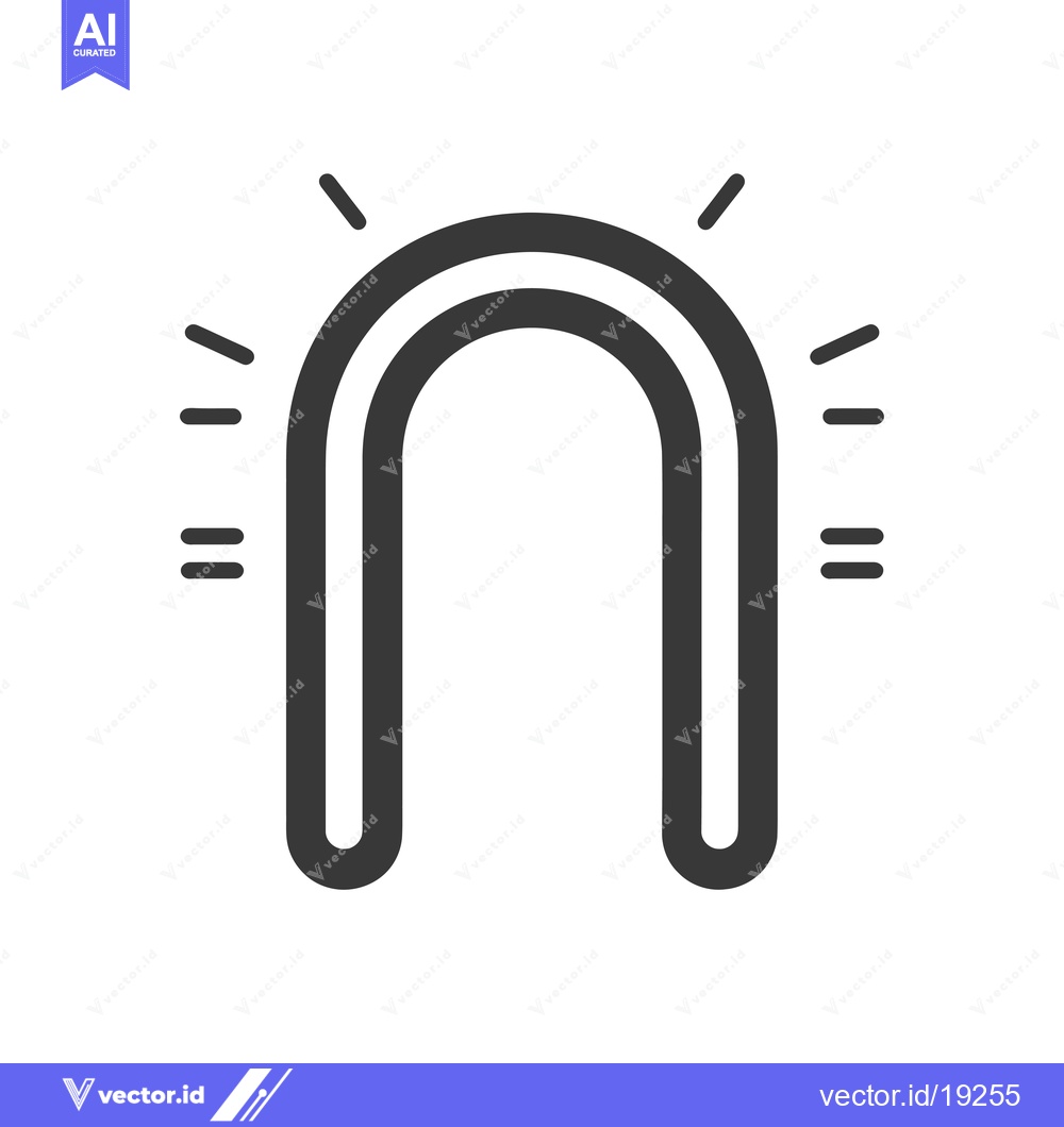Premium Vector dari A simple black and white icon of a magnet with a glowing effect