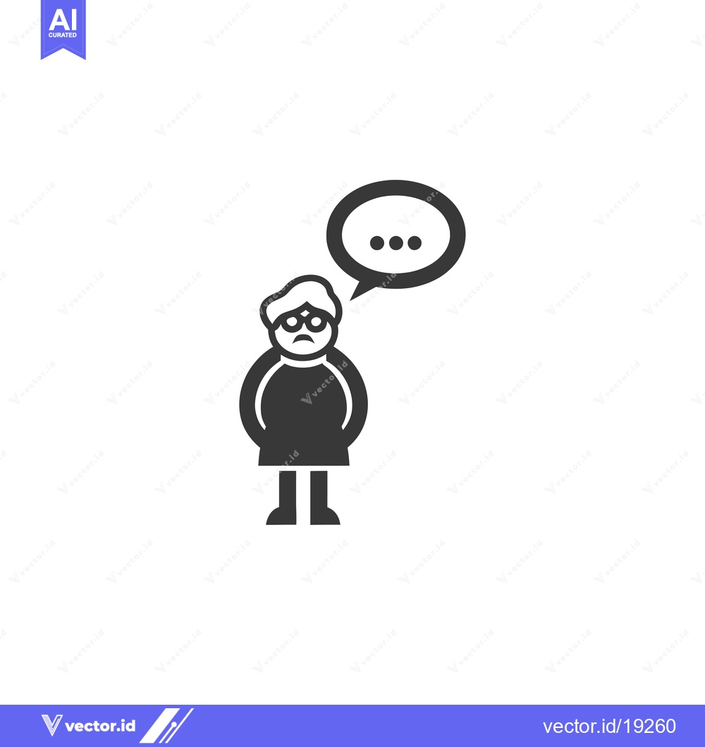 Premium Vector dari A Simple Black and White Icon of a Person Thinking