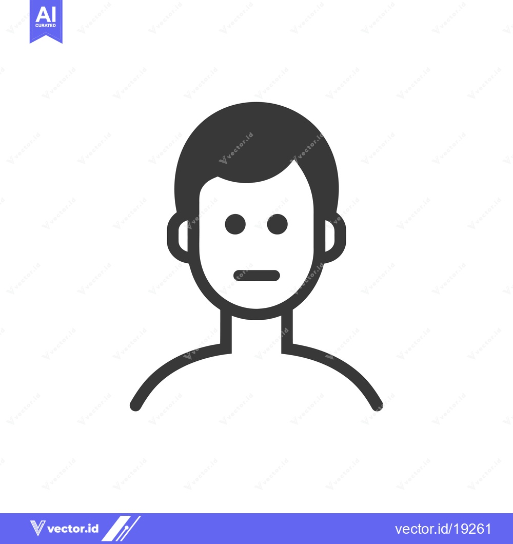 Premium Vector dari A simple black and white icon of a person with a neutral expression