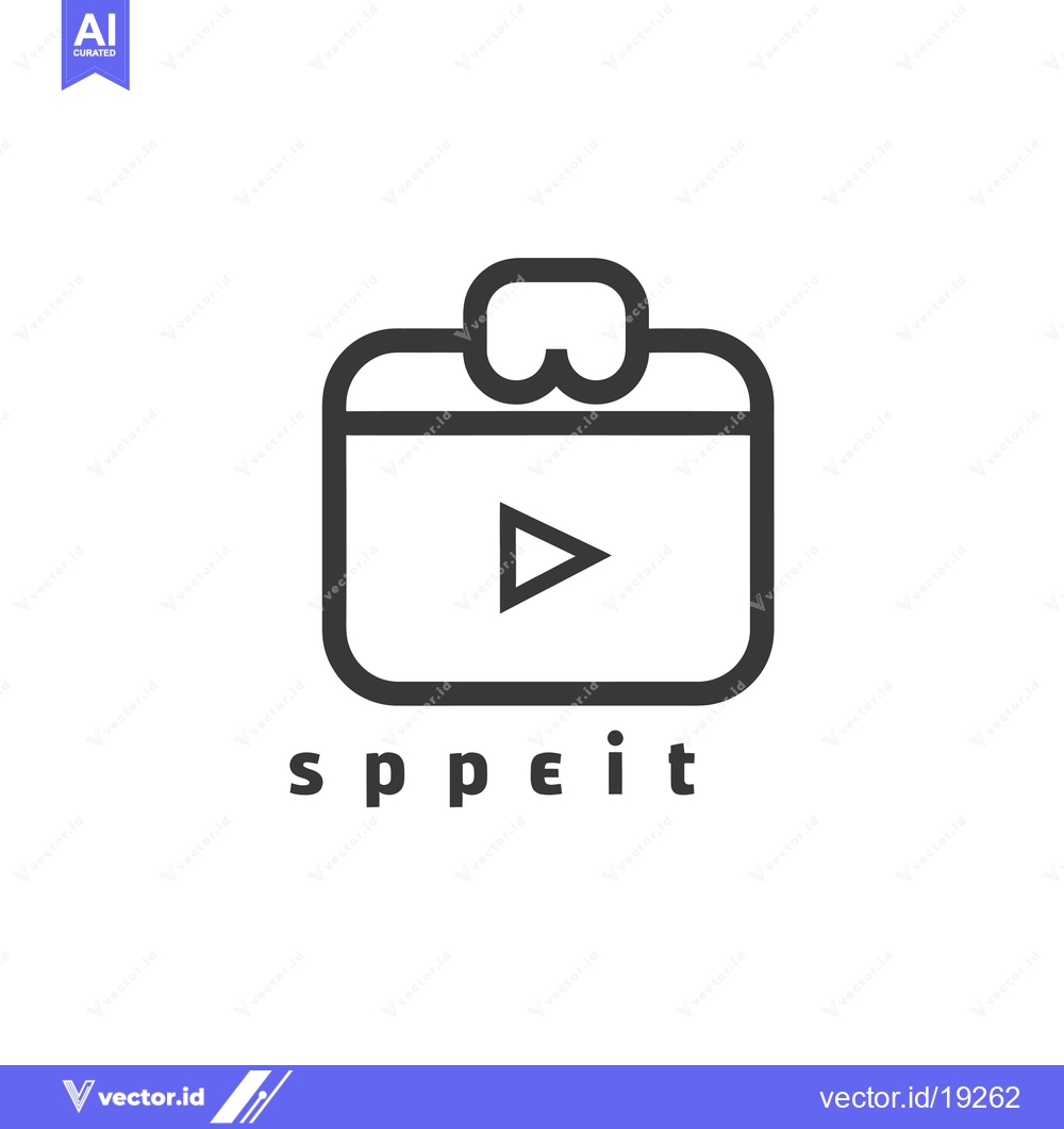 Premium Vector dari A simple black and white icon of a play button inside a square with a