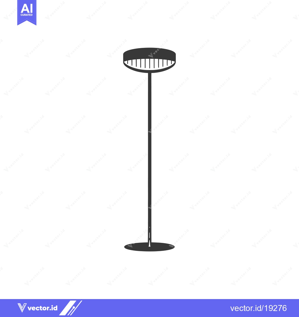 Premium Vector dari A Simple Black and White Illustration of a Floor Lamp