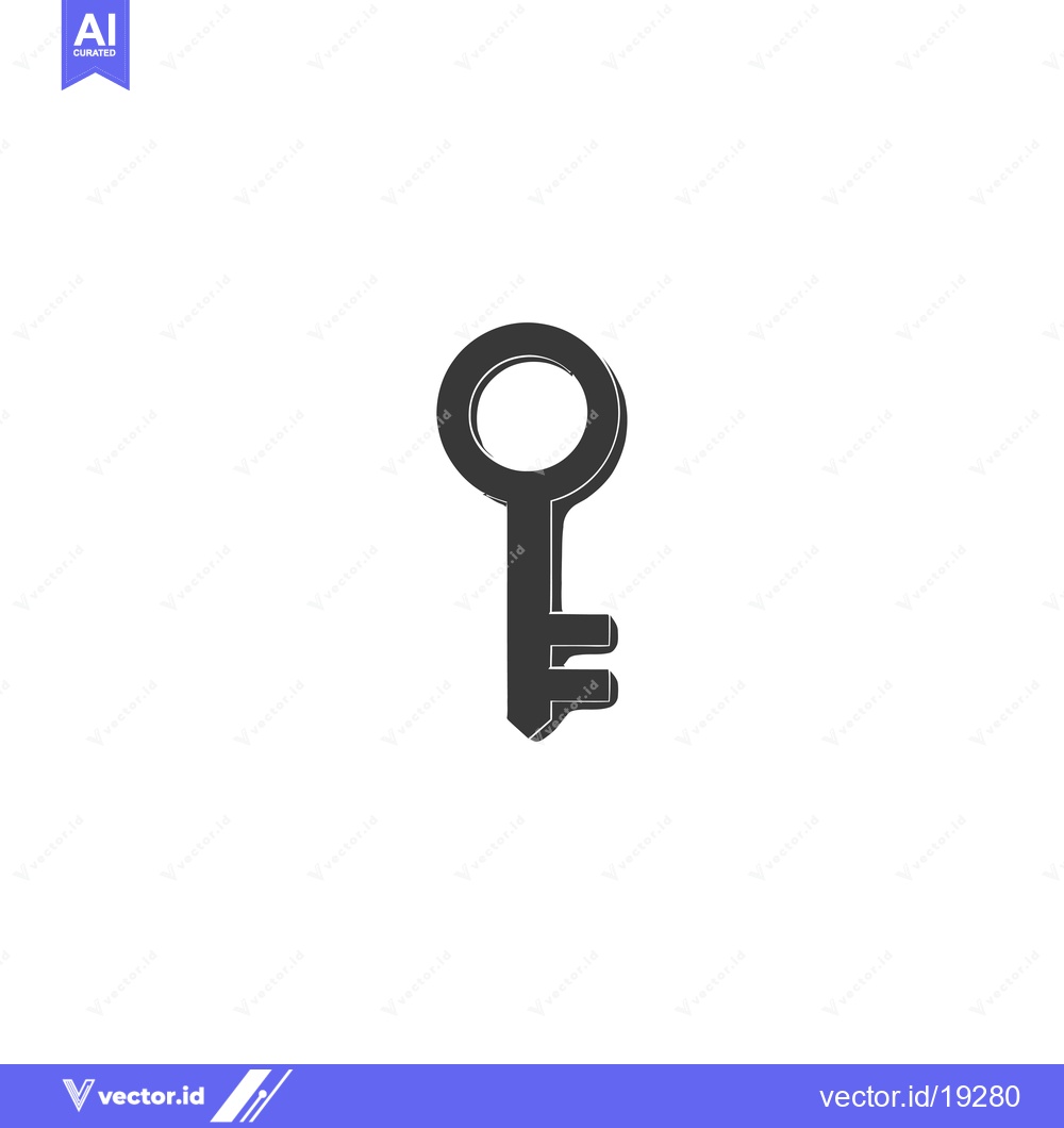 Premium Vector of A simple black and white illustration of a key