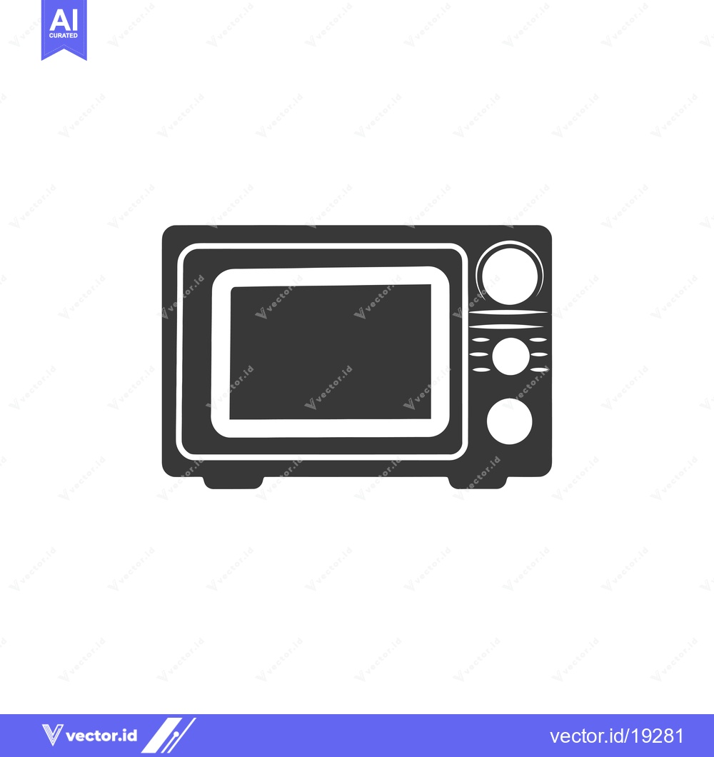 Premium Vector of A simple black and white illustration of a microwave oven
