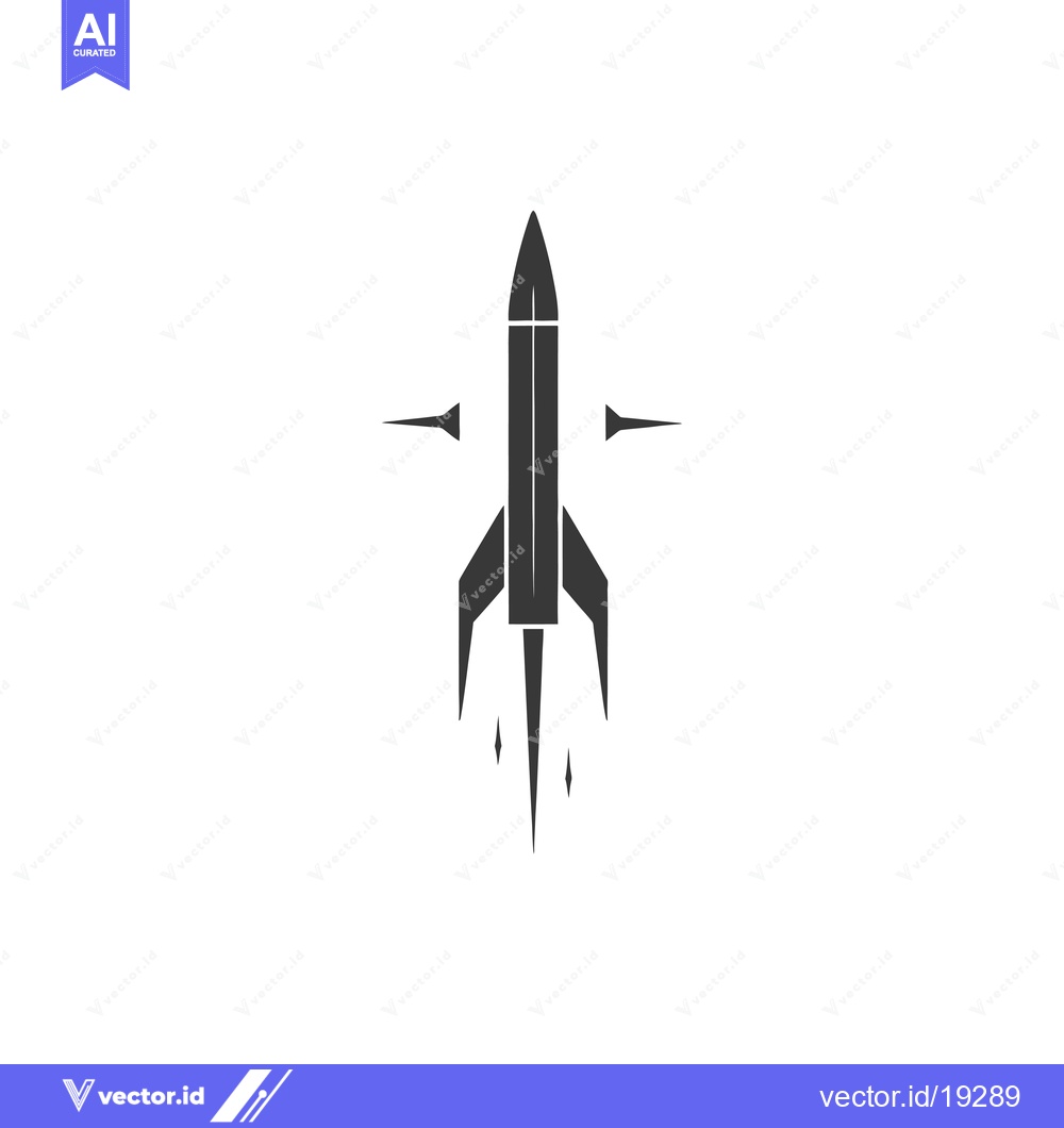 Premium Vector dari A Simple Black and White Illustration of a Rocket Taking Off
