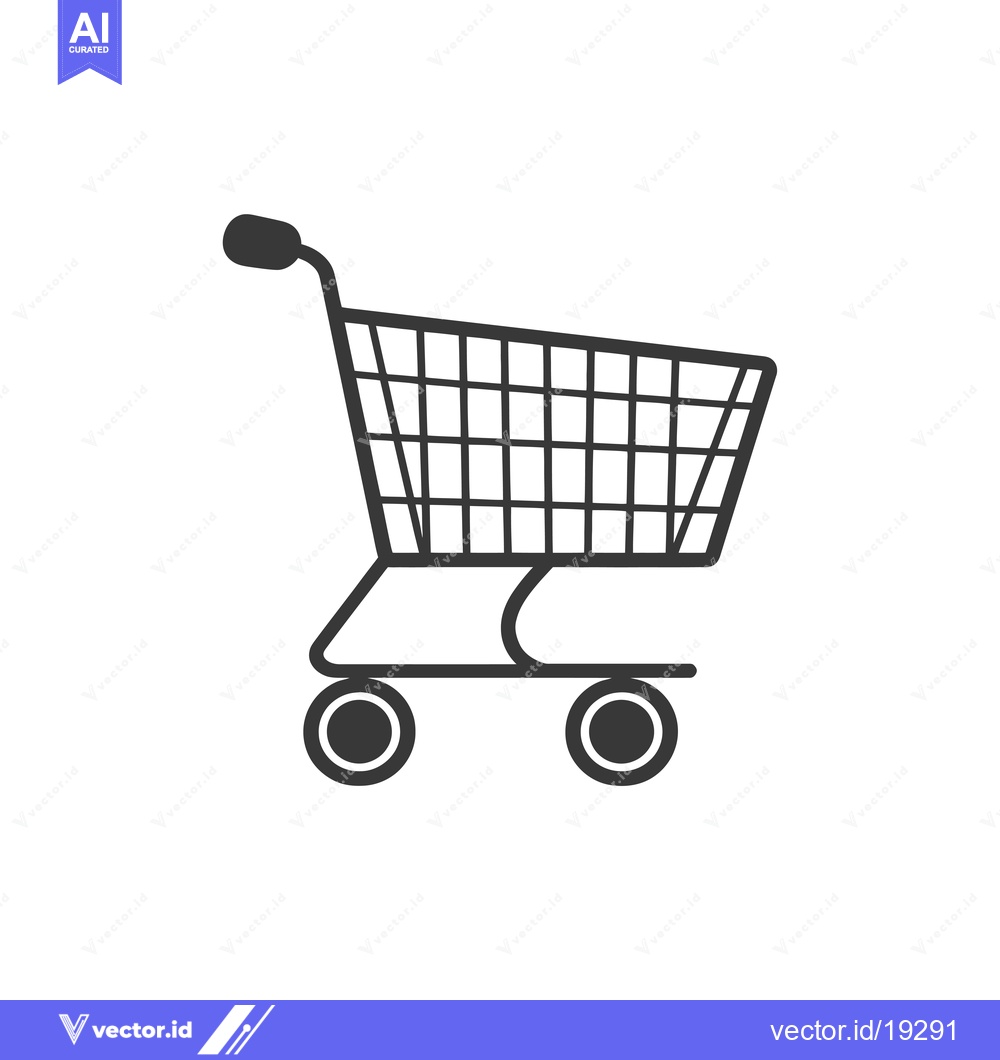 Premium Vector of A Simple Black and White Illustration of a Shopping Cart